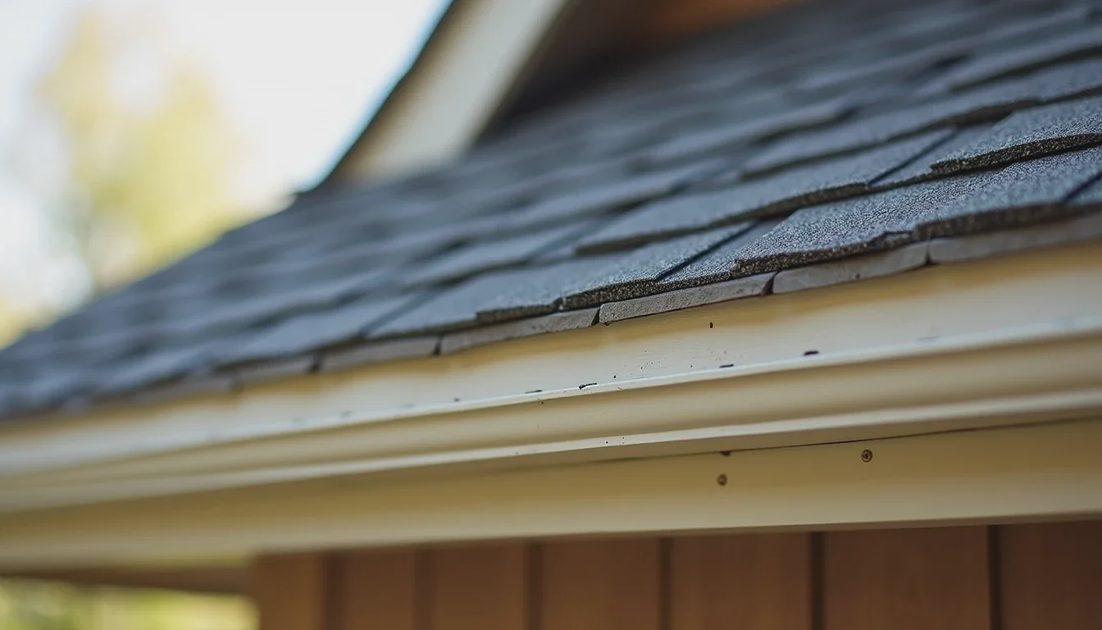 Correct starter course detail at the roof edge Properly installed starter course and first row of shingles at the eave